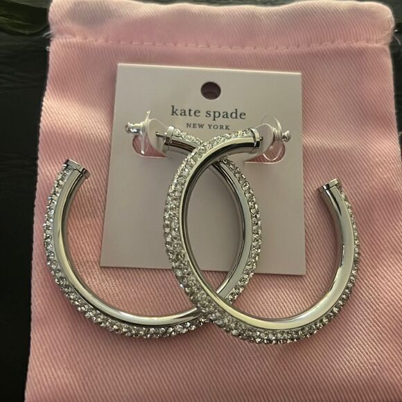 NWT Kate Spade dazzle large hoops D1 - Picture 2 of 5